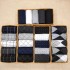 5 Pairs Plain Argyle Office Socks Gift Set Formal Business Men's Dress Crew Socks With Box