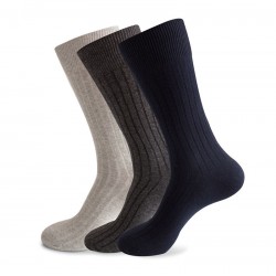 Large Size Men Socks Ribbed Combed Cotton Comfortable Black Beige Crew Socks Dress Socks