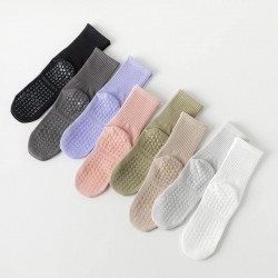 Anti Slip Grip Cotton Women Sport Yoga Pilates Grippy Socks Unisex Socken With Bottom Grippers Big Size